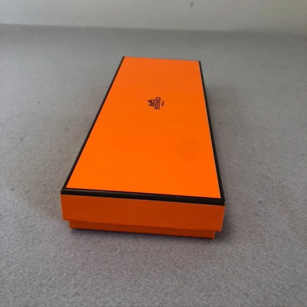 Authentic Hermes Orange Storage Gift Box Empty 10x3.5x1.5 Small Rectangle‎